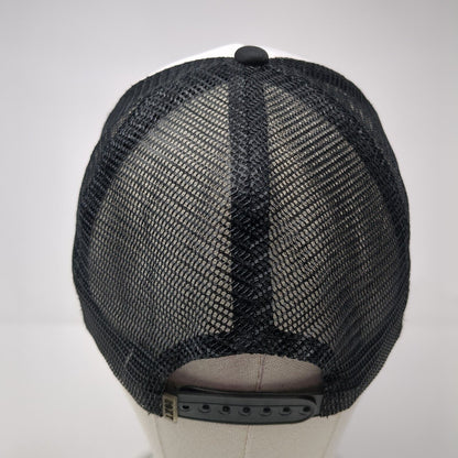 ROXY Snapback Trucker Hat Black One Size Adjustable Striped 6 Panel Mesh Back