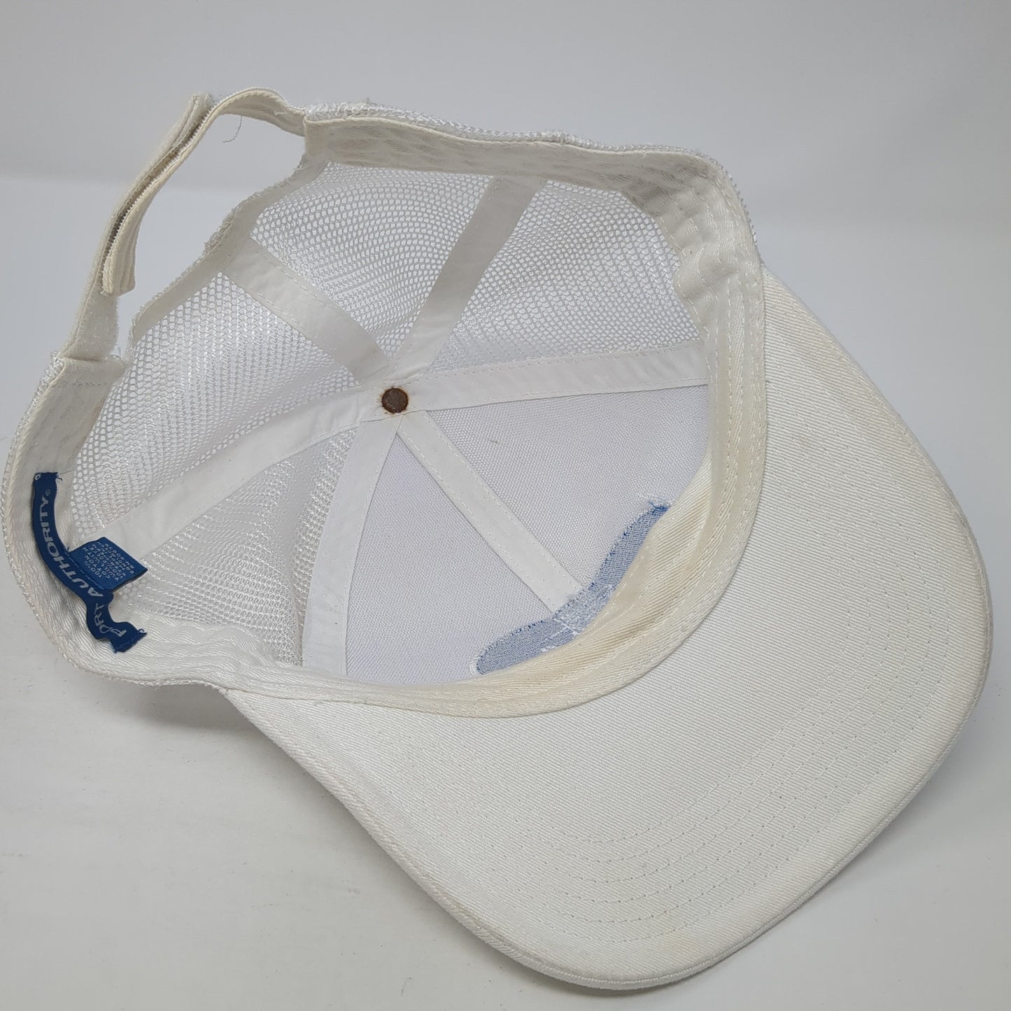 Blue Waters Marathon Trucker Hat White OS Adjustable Mesh Back Port Authority