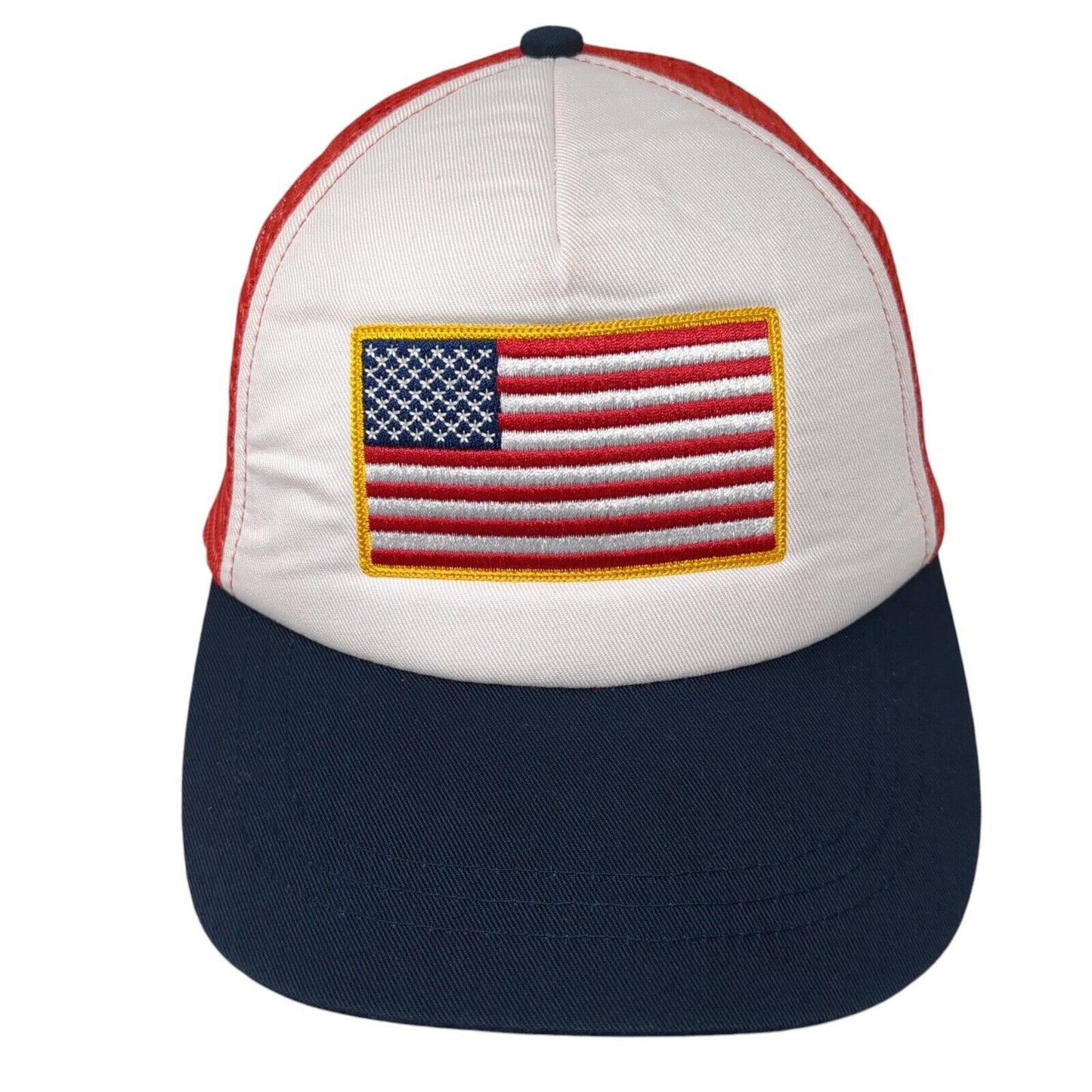 American Flag Snapback Trucker Hat Multicolor OS Adjustable Patriotic Mesh Back