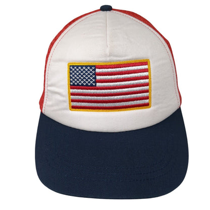 American Flag Snapback Trucker Hat Multicolor OS Adjustable Patriotic Mesh Back