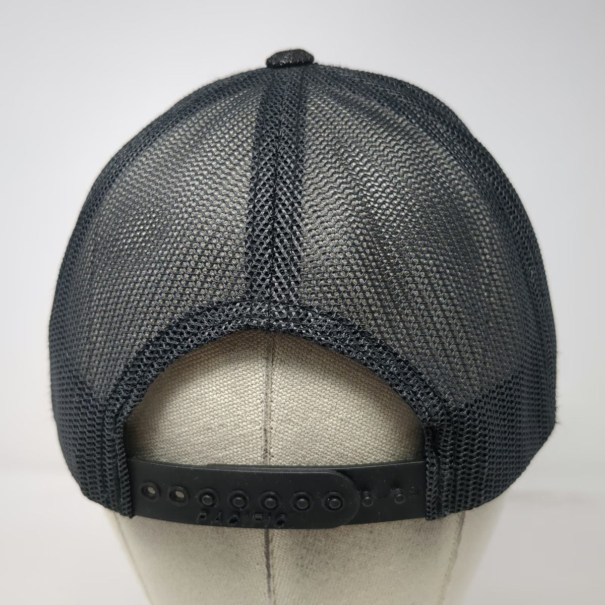 Pacific Headwear Trucker Hat Black One Size Snapback MVE Embroidery Mesh Back