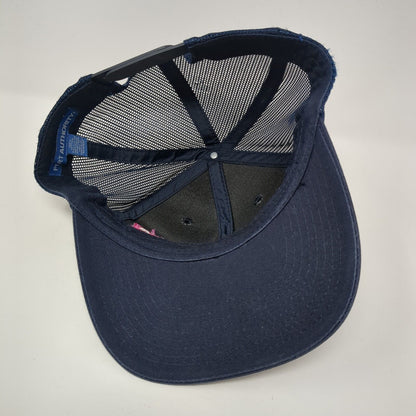 DNA Pro Cycling Snapback Mesh Back Trucker Hat Blue One Size Adjustable