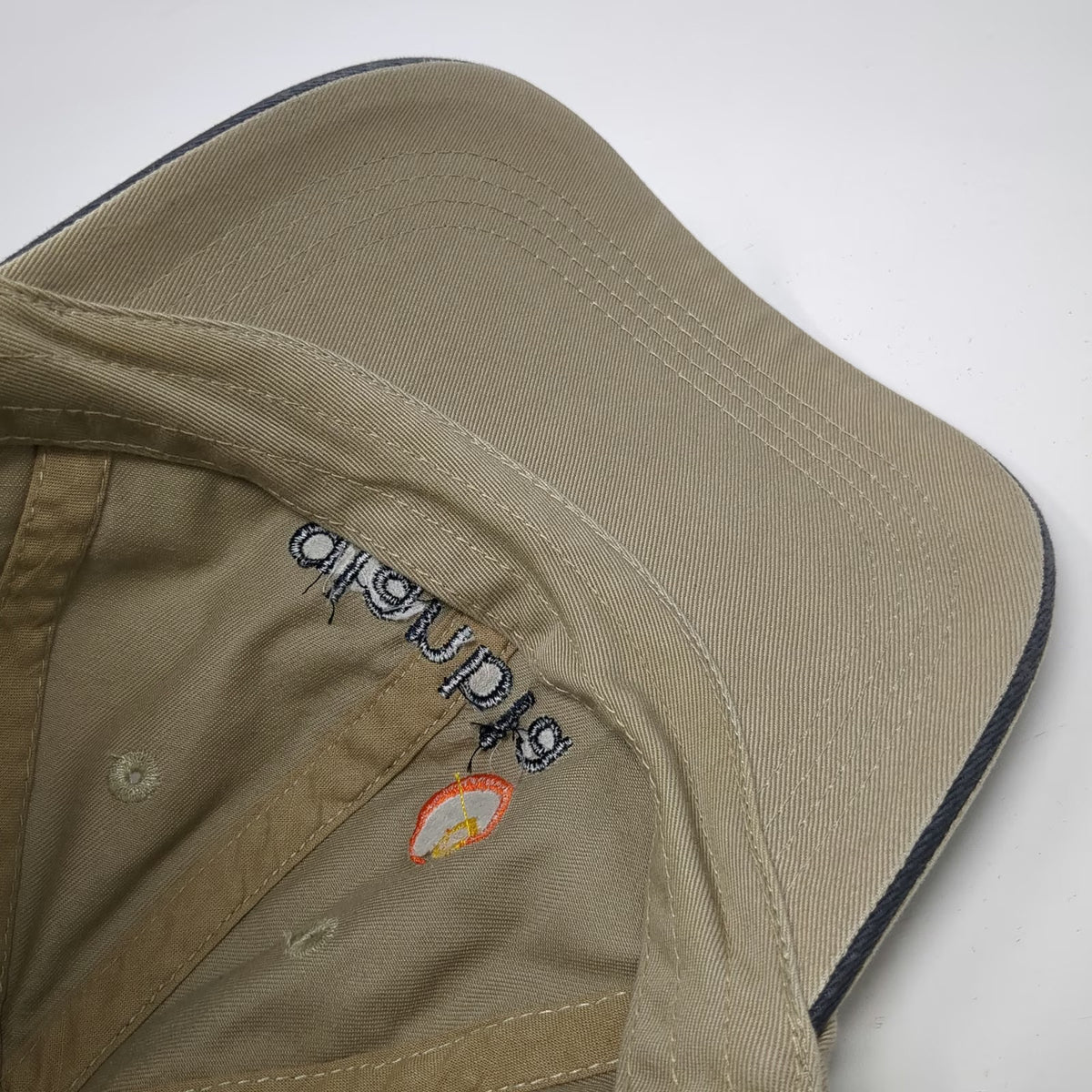 Port Authority Baseball Cap Beige One Size Glanbia Embroidered Logo Blue Hat