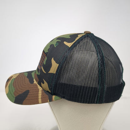 Richardson Trucker Hat Green Camo One Size American Flag Lund Mesh Back Snapback