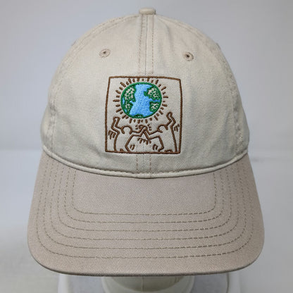 Mad Engine Baseball Cap Beige One Size Keith Haring Earth Globe Signature Hat