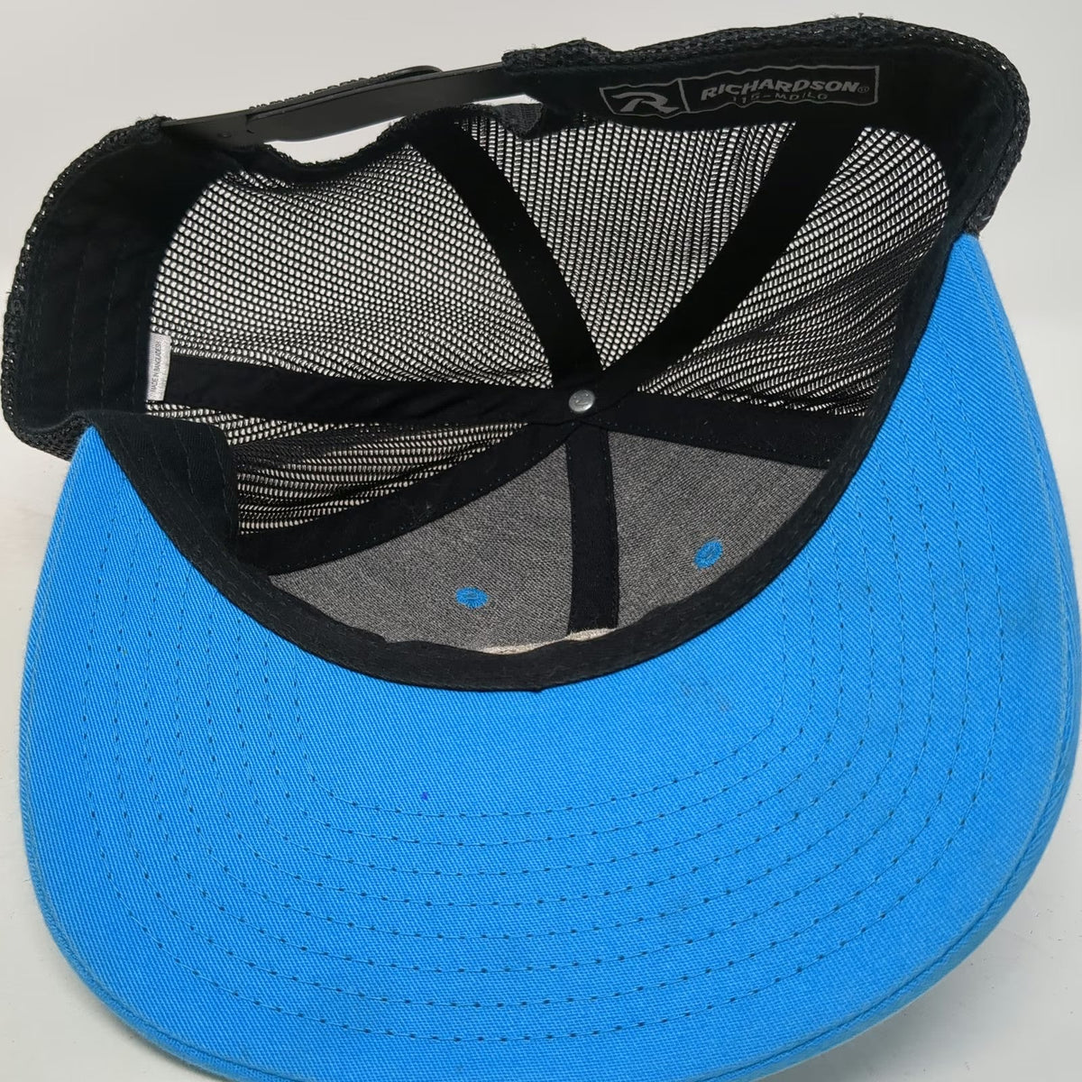 Richardson Trucker Hat Blue L Snapback Mesh Back Scenic D Patch Mountain Hat