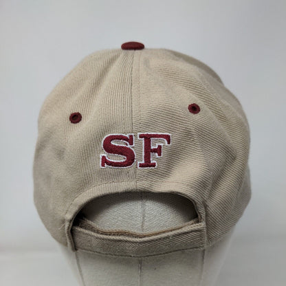 SF San Francisco Strapback Hat Tan One Size Adjustable Embroidered Vented Holes
