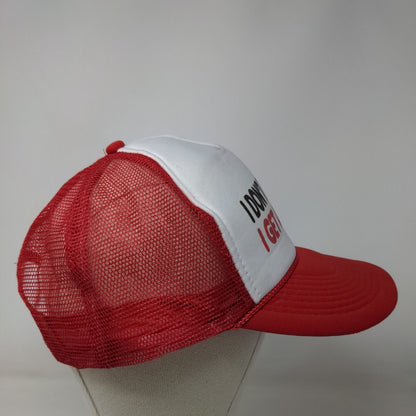 I Don't Get Drunk I Get Awesome Snapback Rope Trucker Hat Red One Size Mesh Back