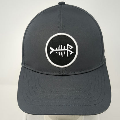 Bassdash Trucker Hat Gray OSFM Snapback Fishbone Logo Perforated Mesh Breathable