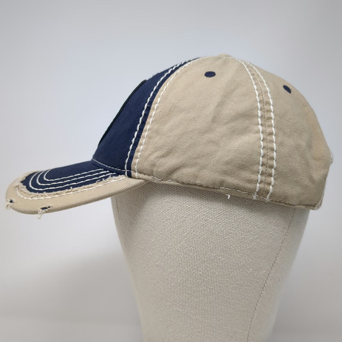 Otto Baseball Cap Blue Beige OSFM Mule Deer Foundation Contrast Stitching Hat