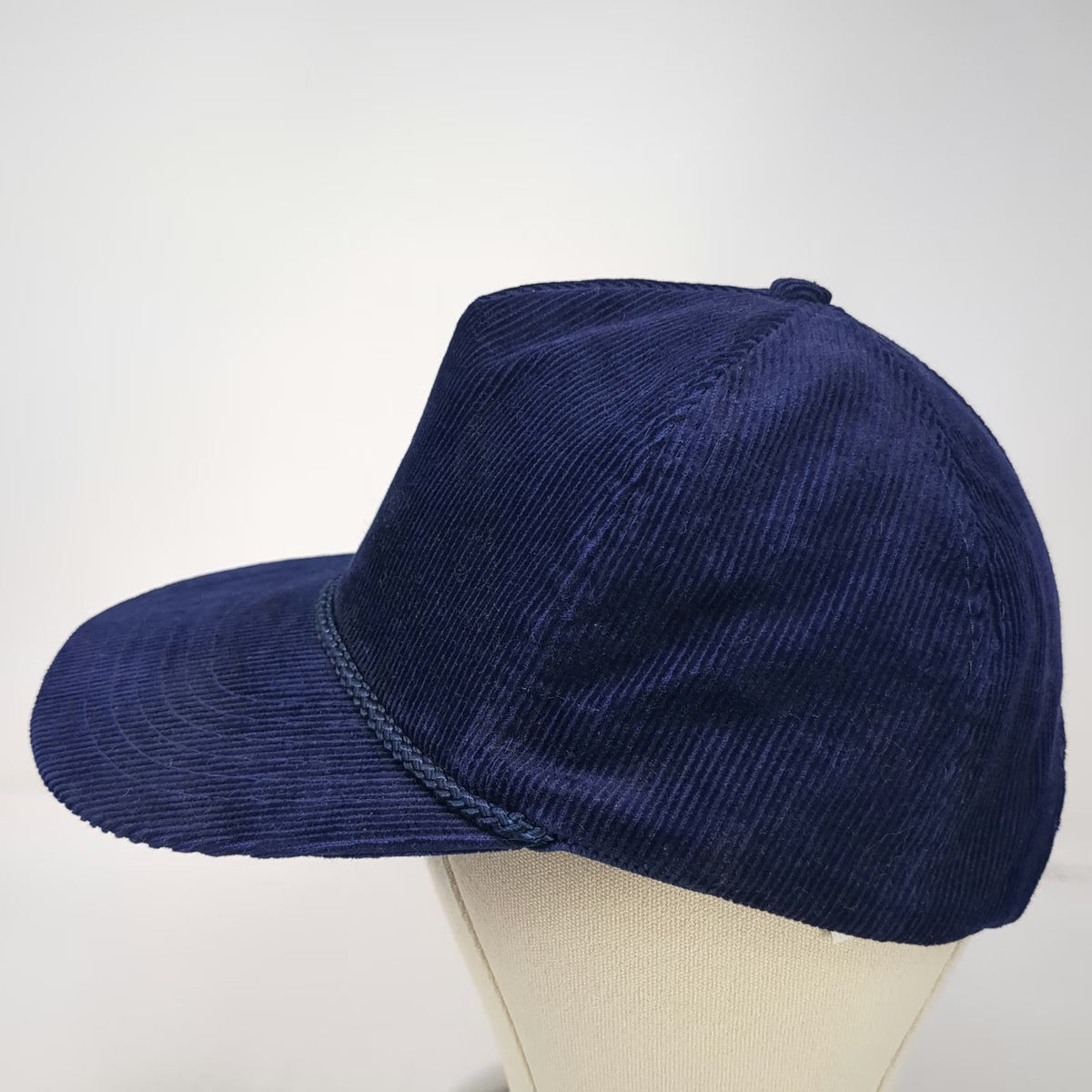 NO PROBLEM CAP 5 Panel Blue One Size Cotton Corduroy Rope Snapback Hat Blank