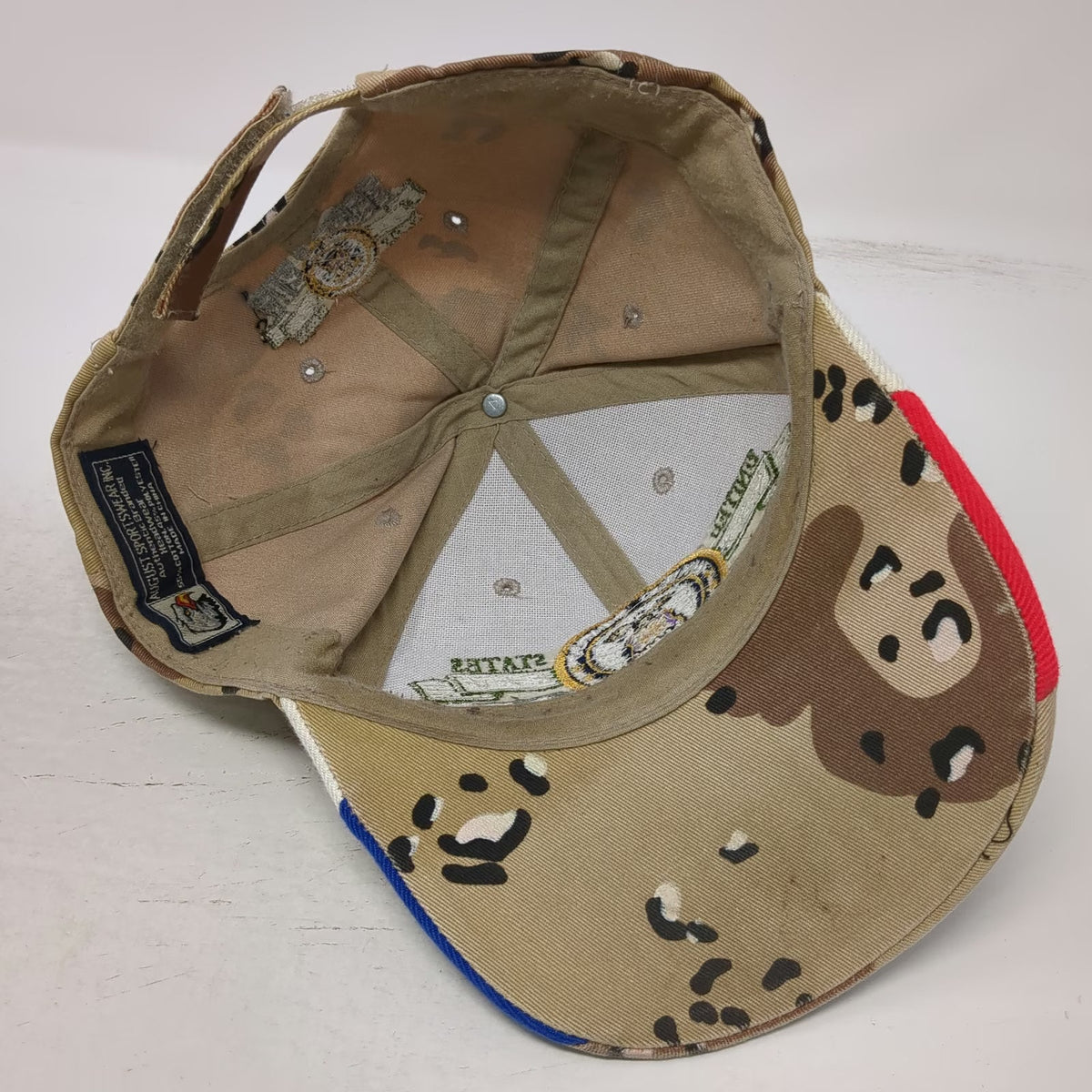 August Sportswear US Air Force Baseball Cap Beige One Size Desert Camo Logo Hat