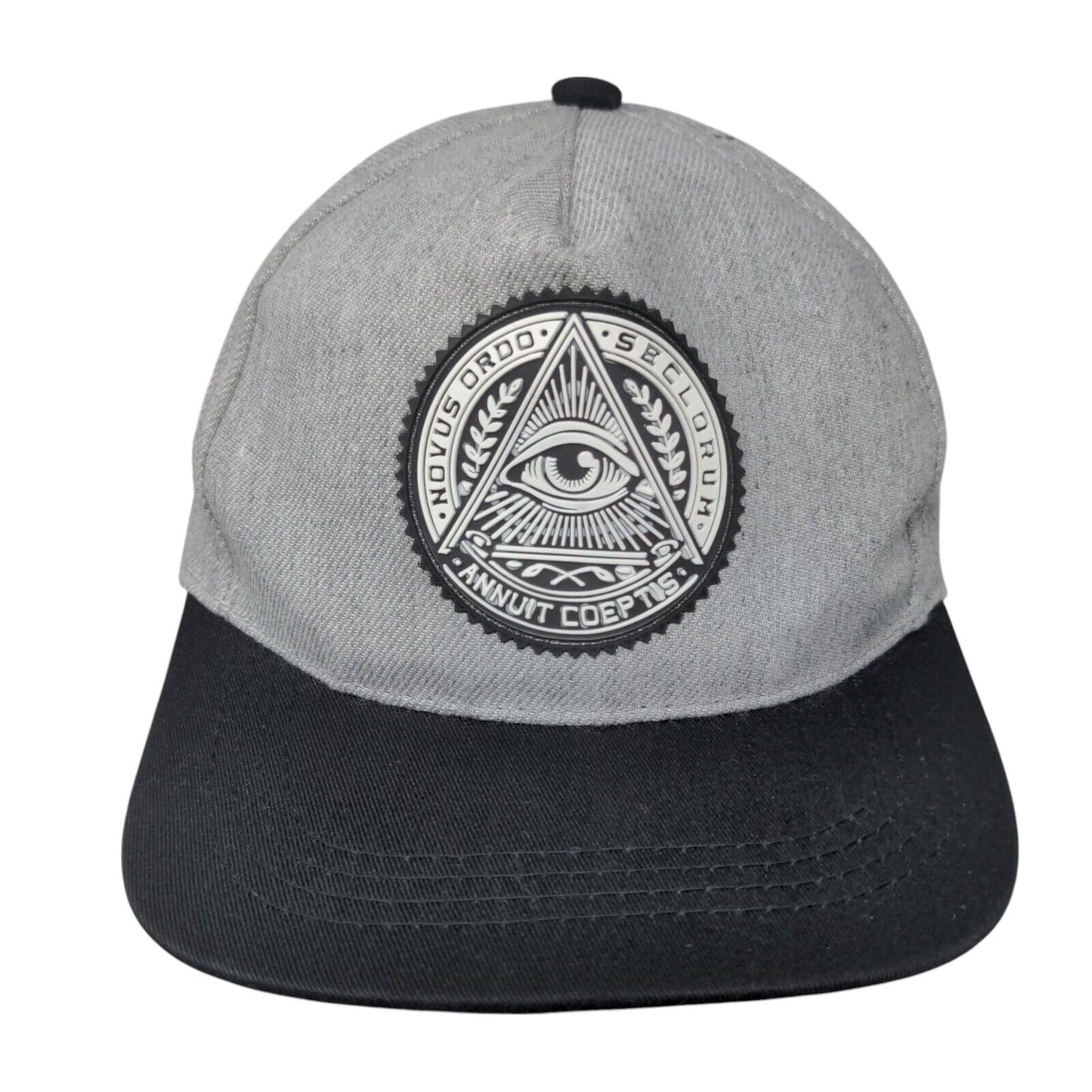 Novus Ordo Seclorum Annuit Coeptis Illuminati Strapback Hat Gray OS Adjustable