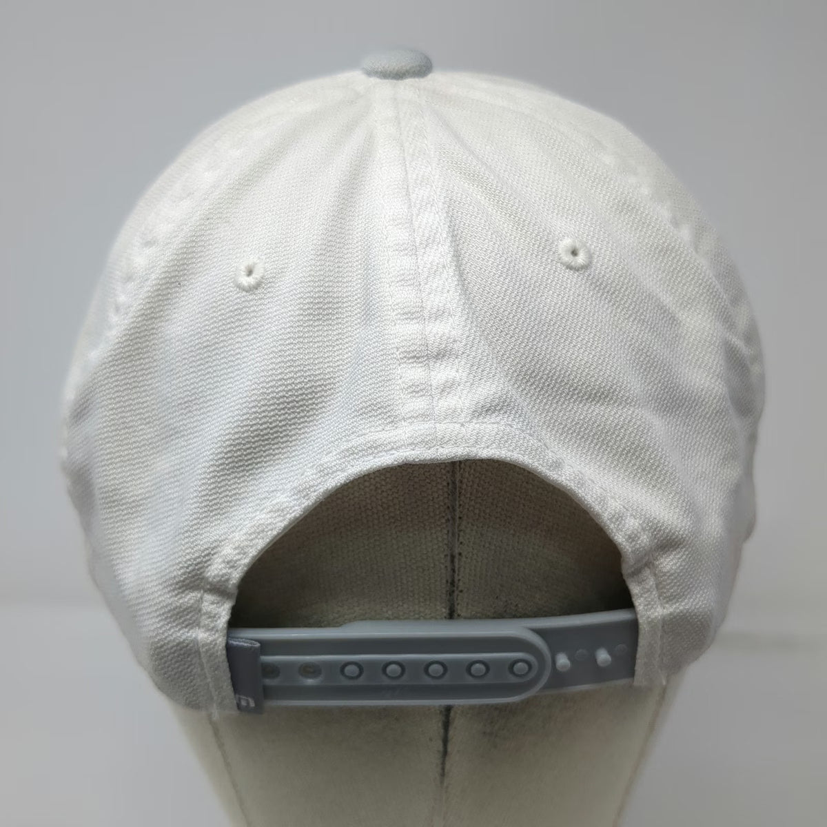 TravisMathew Snapback Hat White One Size Flexfit 110 Gray Brim Logo Patch
