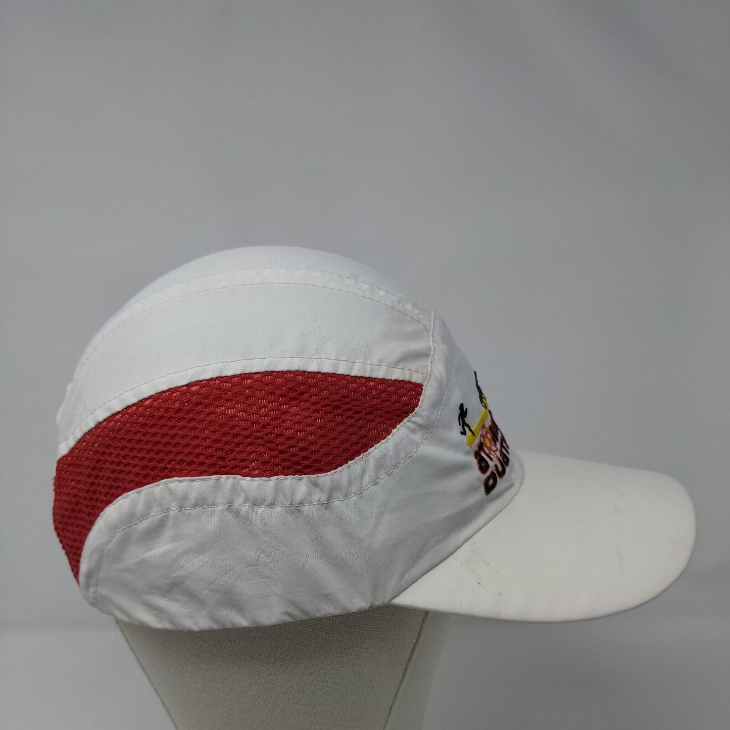 Atomic Man Duathlon Strapback Hat White OSFA Racetrackers Run-Dri