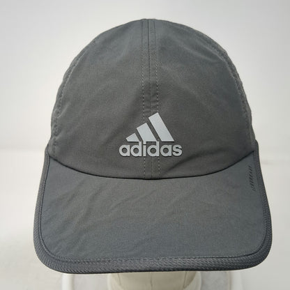 Adidas Baseball Cap Gray One Size Strapback Aeroready Performance Running Hat