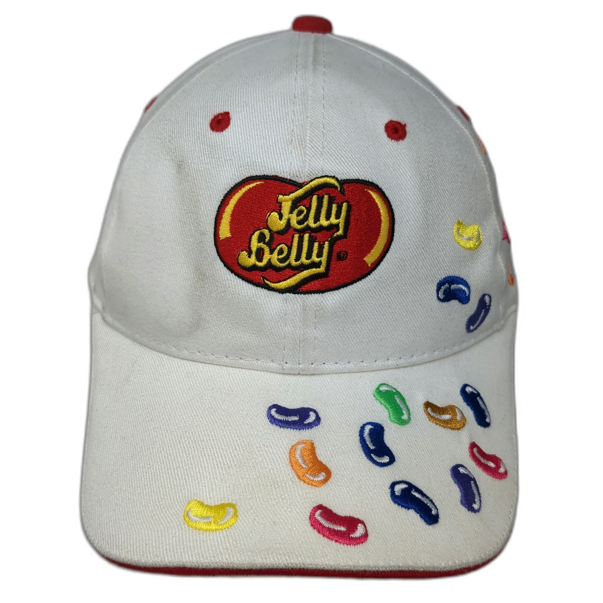 Town Talk Baseball Cap White One Size Jelly Belly Embroidered Candy Beans Hat