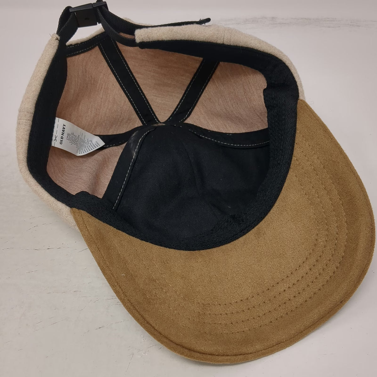 Old Navy Baseball Cap Beige One Size Good Vibes Crew Brown Brim Hat