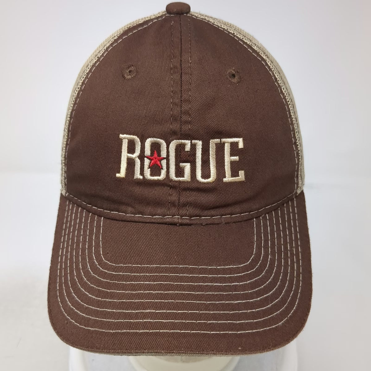 Outdoor Cap Trucker Hat Brown One Size Mesh Back Snapback Rogue Fitness Logo Hat
