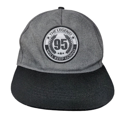 The Legend Will Keep Going Snapback Hat Gray One Size Adjustable Patch Logo