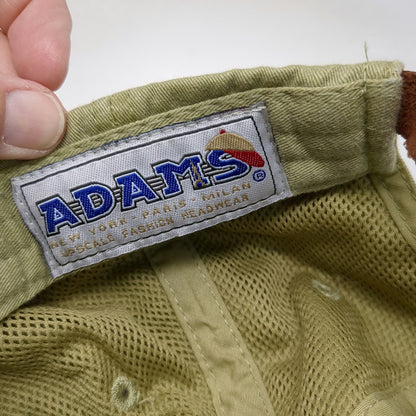 Adams Baseball Cap Green Blue One Size Leather Strapback Embroidered Logo Hat