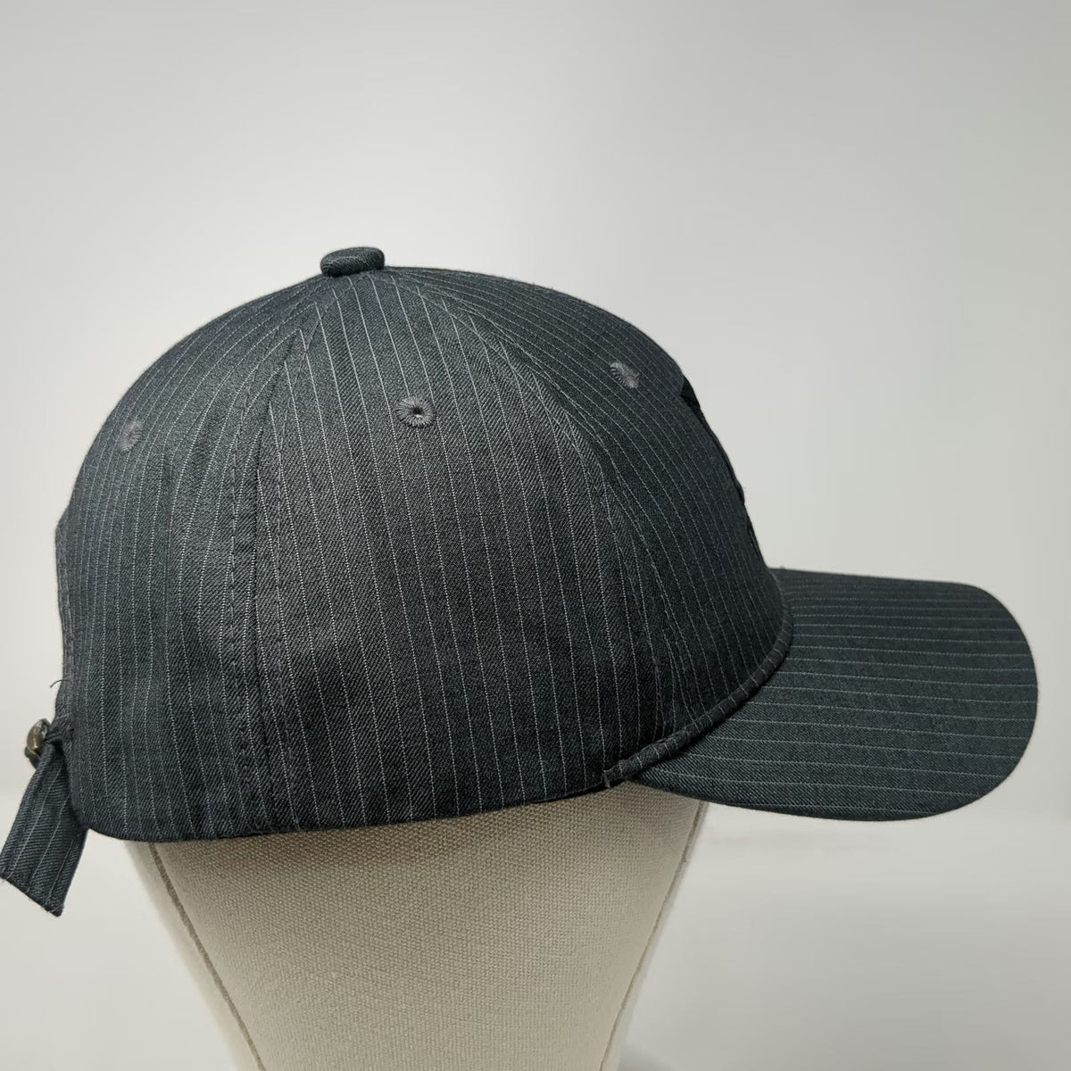 Paris Pinstripe Baseball Cap Gray One Size Eiffel Tower Acrylic Slideback Hat