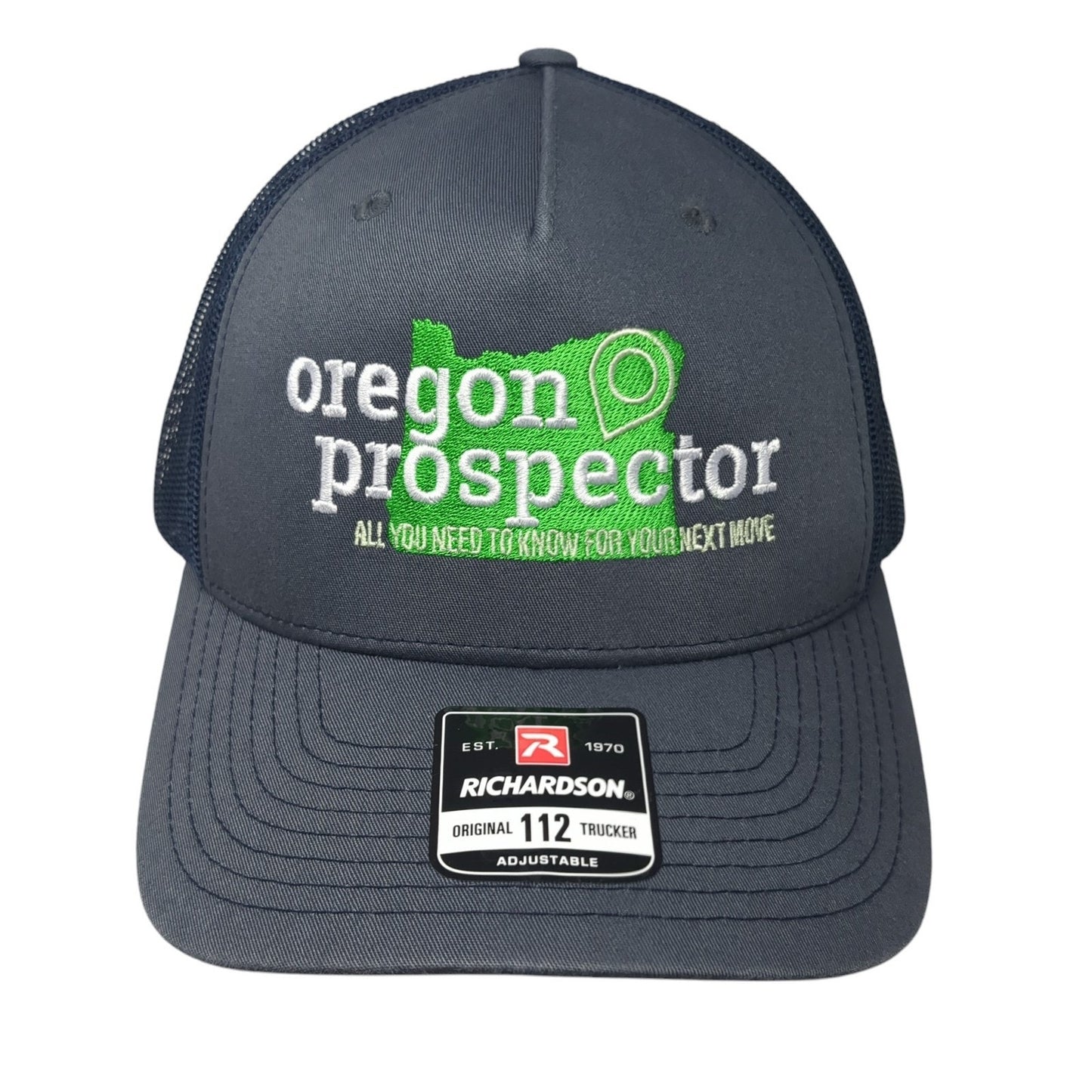 Oregon Prospector Snapback Trucker Hat Gray One Size Mesh Back Richardson