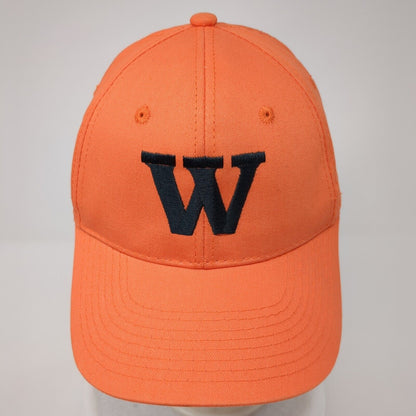 Letter W Strapback Hat Orange OS Adjustable Embroidered 6 Panel Outdoor Cap
