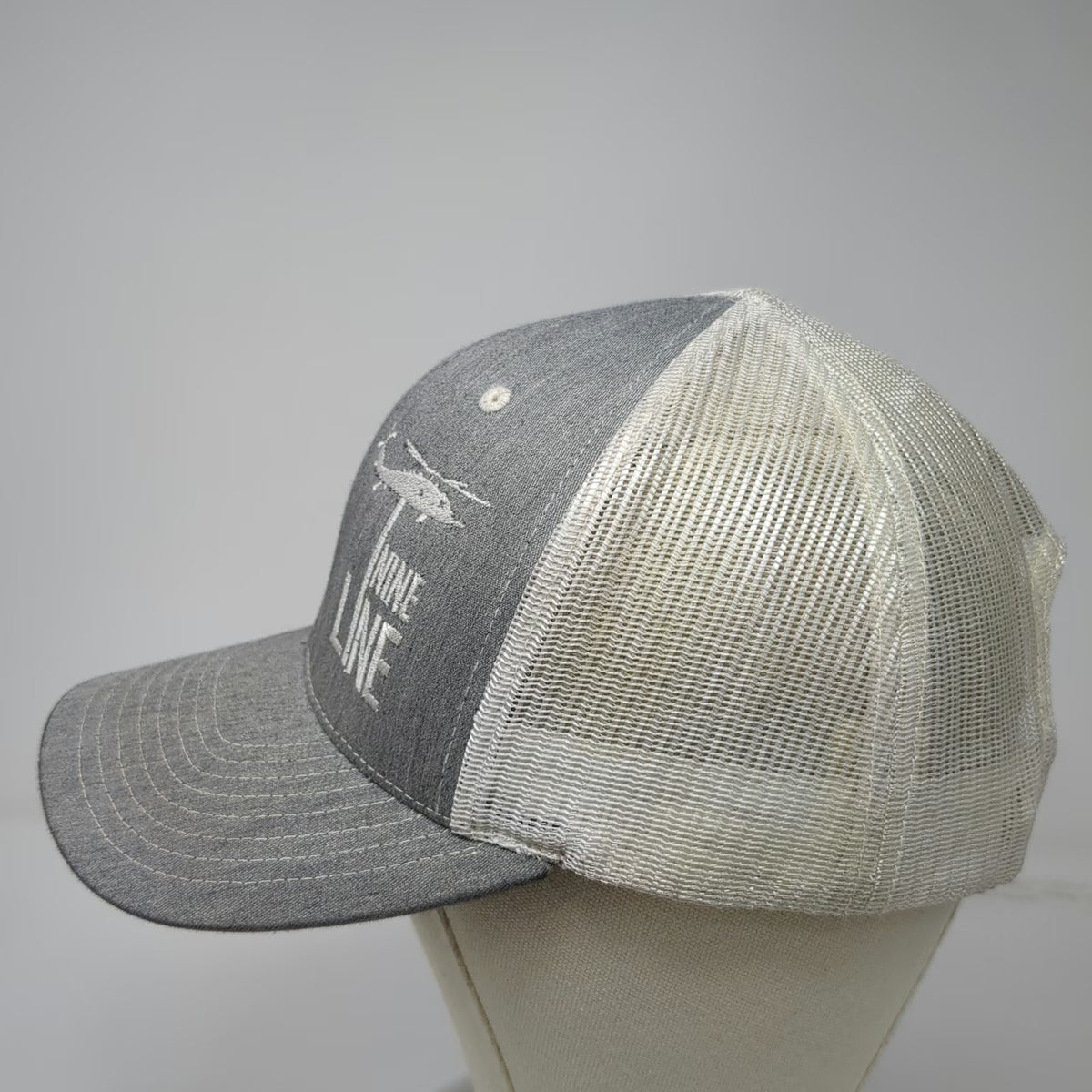 Nine Line Trucker Hat Gray One Size Mesh Snapback American Flag Helicopter