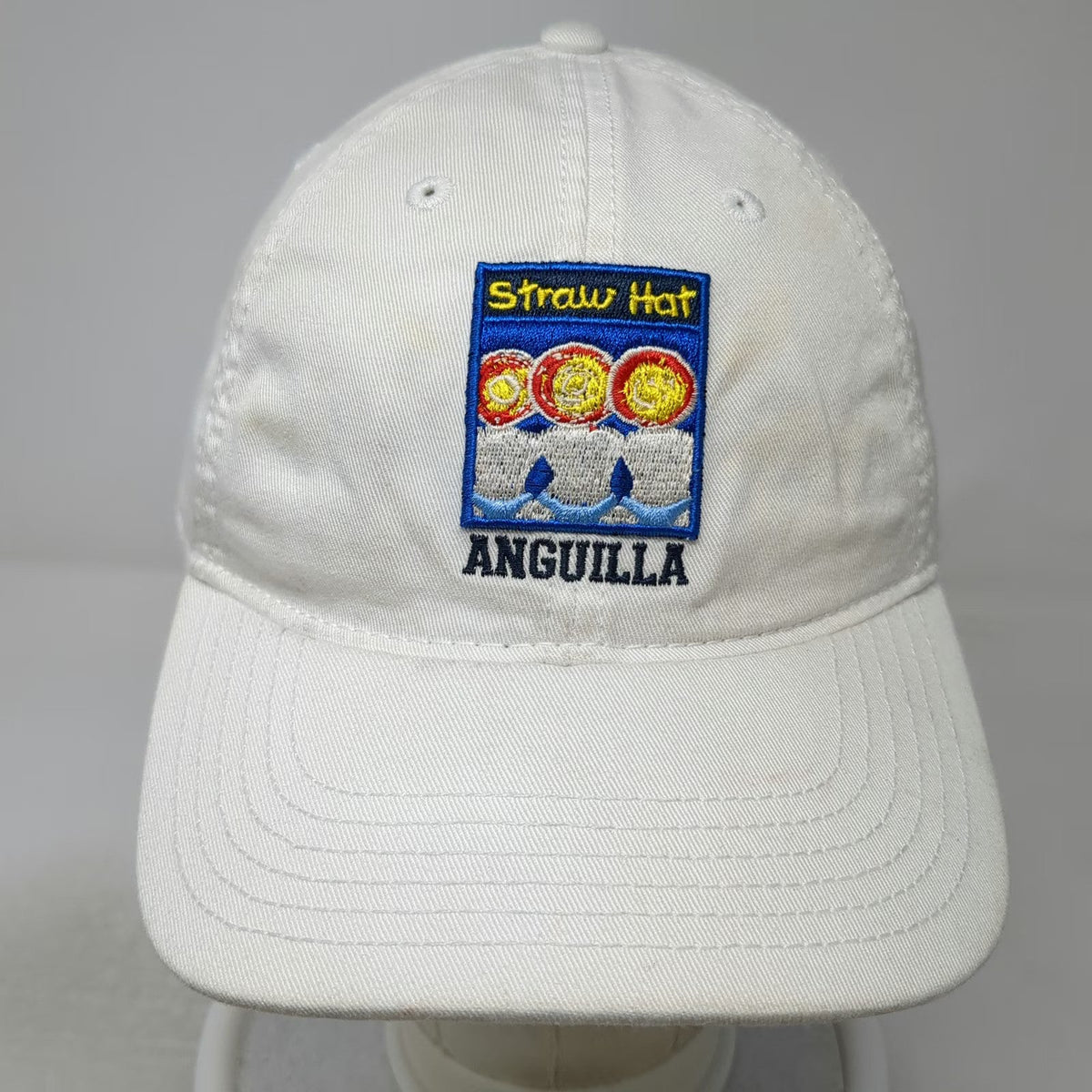 Legacy Baseball Cap White One Size Anguilla Straw Hat Restaurant Destination