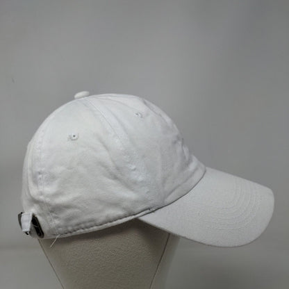 Eckos Slideback Hat White OSFA Adjustable Vented Holes 6 Panel Blank Cotton