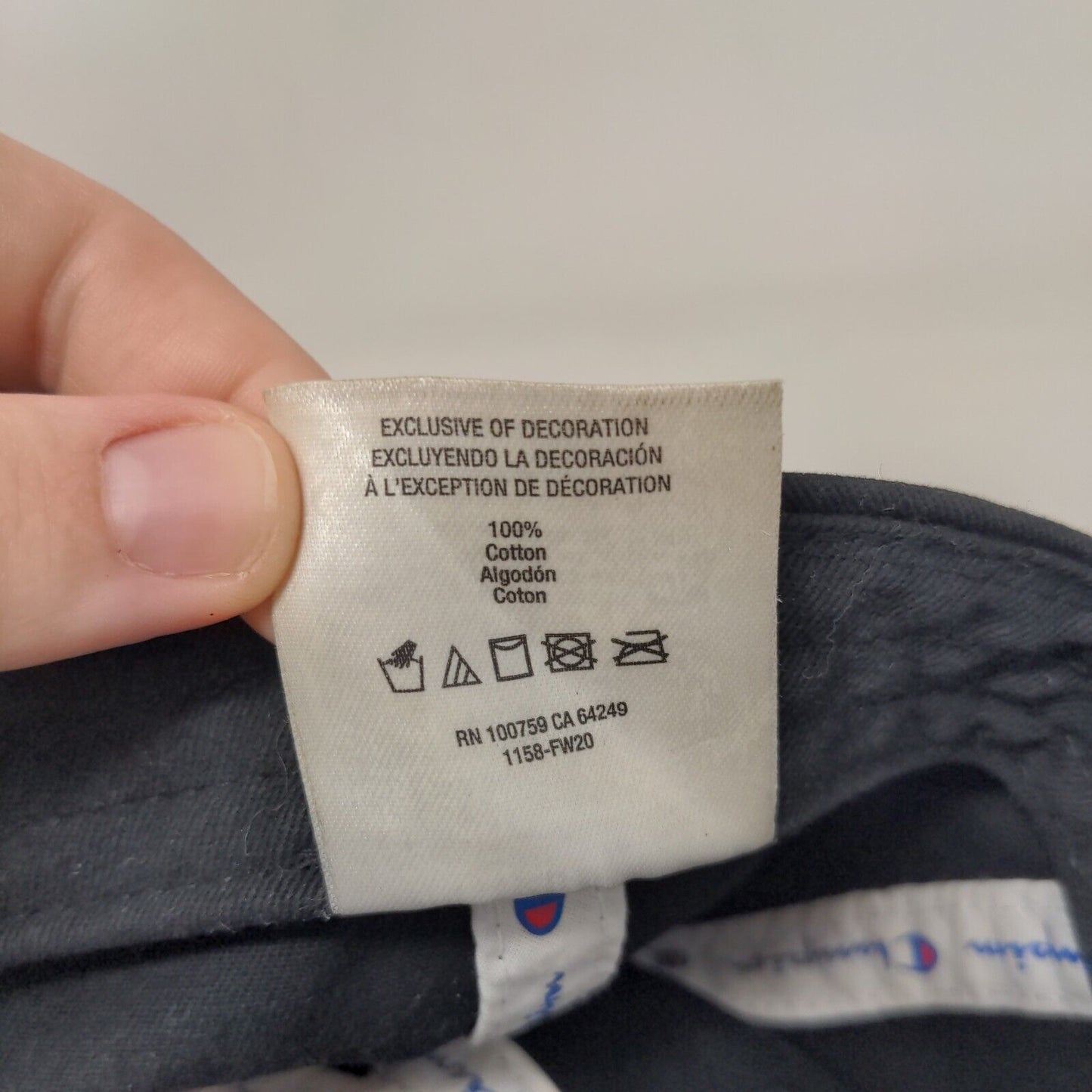 Champion C Logo Slideback Hat Black OSFA Embroidered Solid 6 Panel