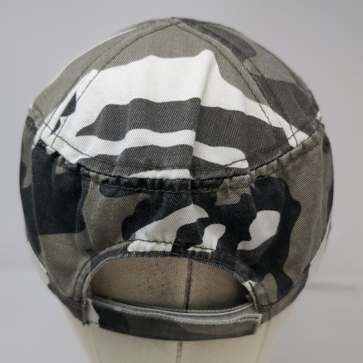 Headwear Guru Gray Army Cap One Size Camo Urban Strapback Flat Top Cadet Hat
