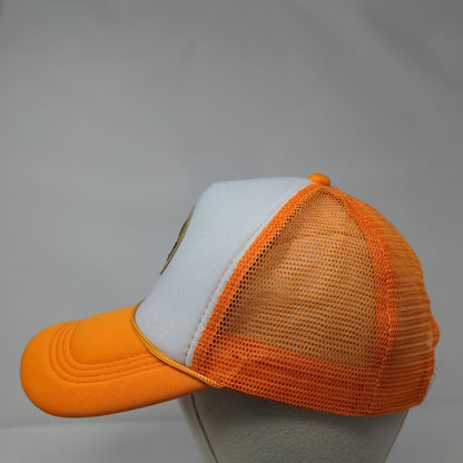 Smiley Snapback Mesh Back Rope Trucker Hat Orange One Size Colorblock
