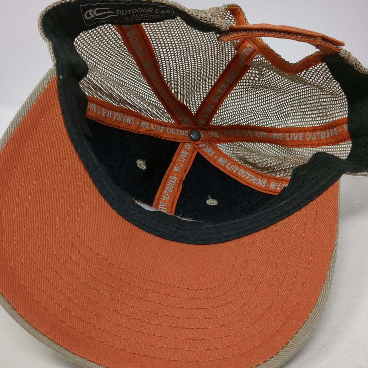 Outdoor Cap Baseball Cap Orange One Size Mesh Back Strapback Bird Logo Patch Hat