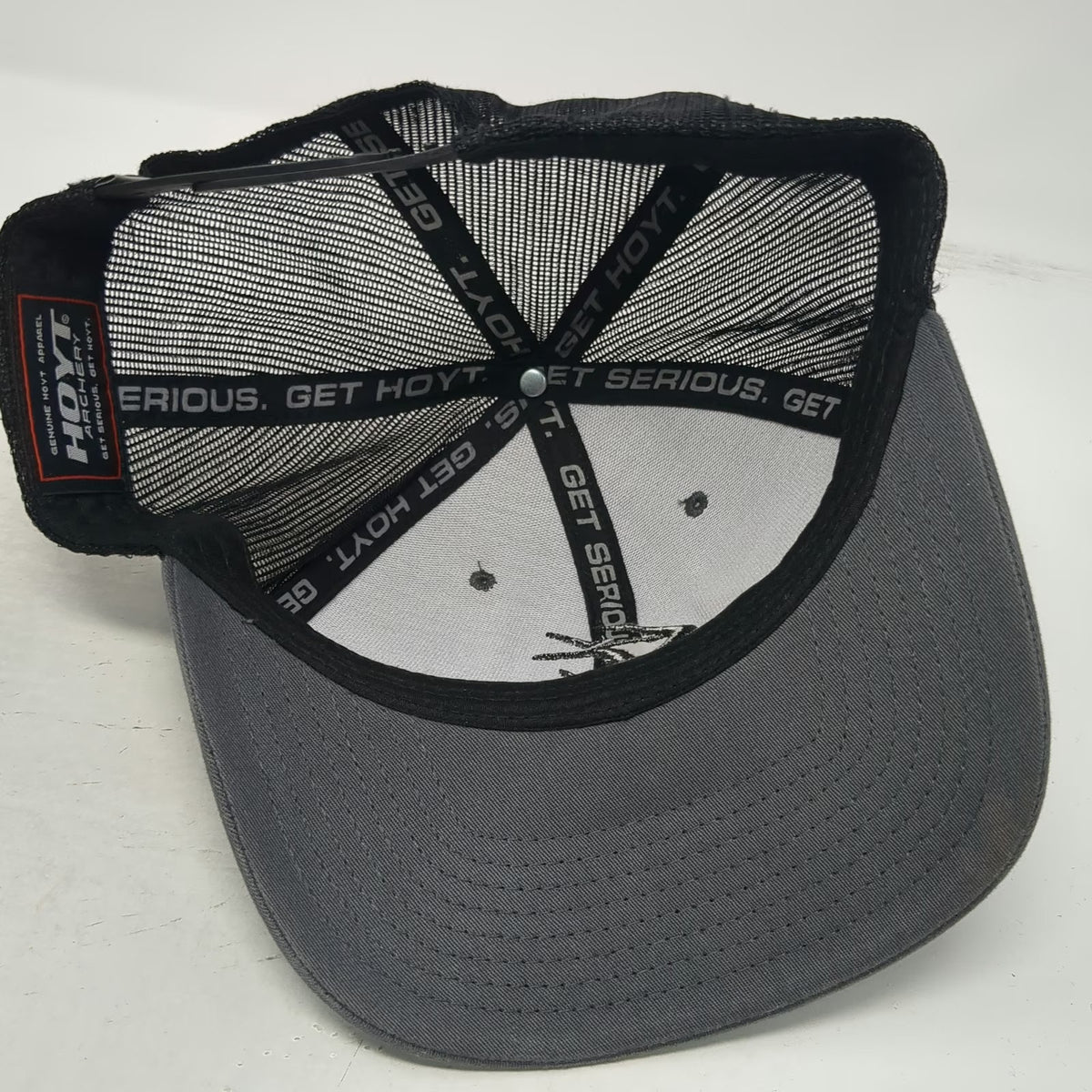 Hoyt Trucker Hat Gray One Size Archery Hunting Logo Mesh Back Snapback Cap Gear