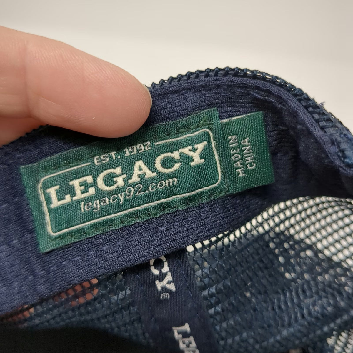 Legacy Trucker Hat Blue One Size Hanalei Kauai Hawaii Leather Patch Snapback