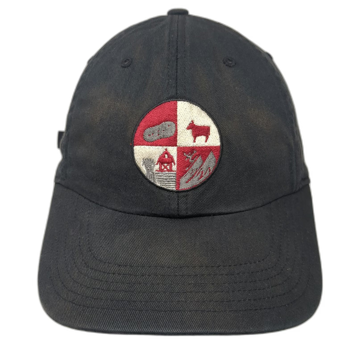 Richardson Baseball Cap Black One Size Jones Family Farm Patch Strapback Hat