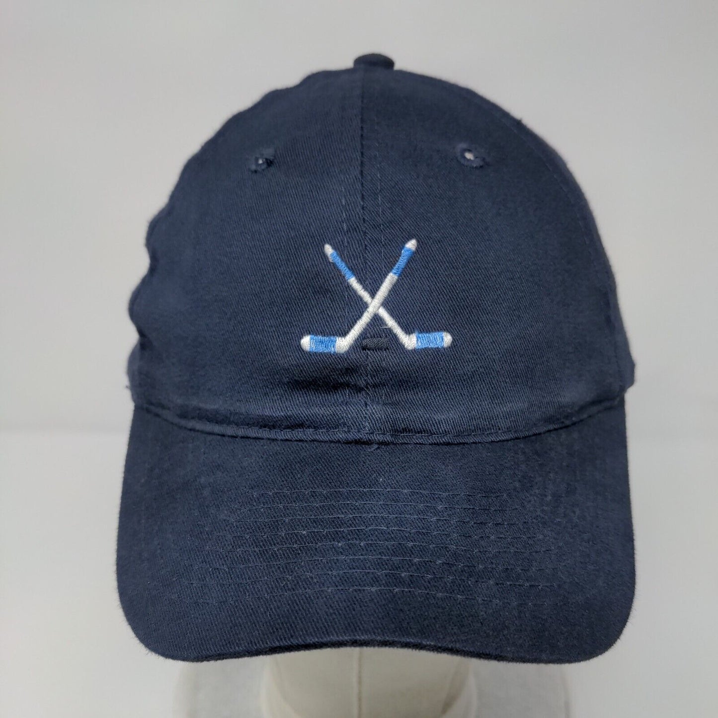 Ice Hockey Slideback Hat Blue OSFA Adjustable Embroidered 6 Panel Otto