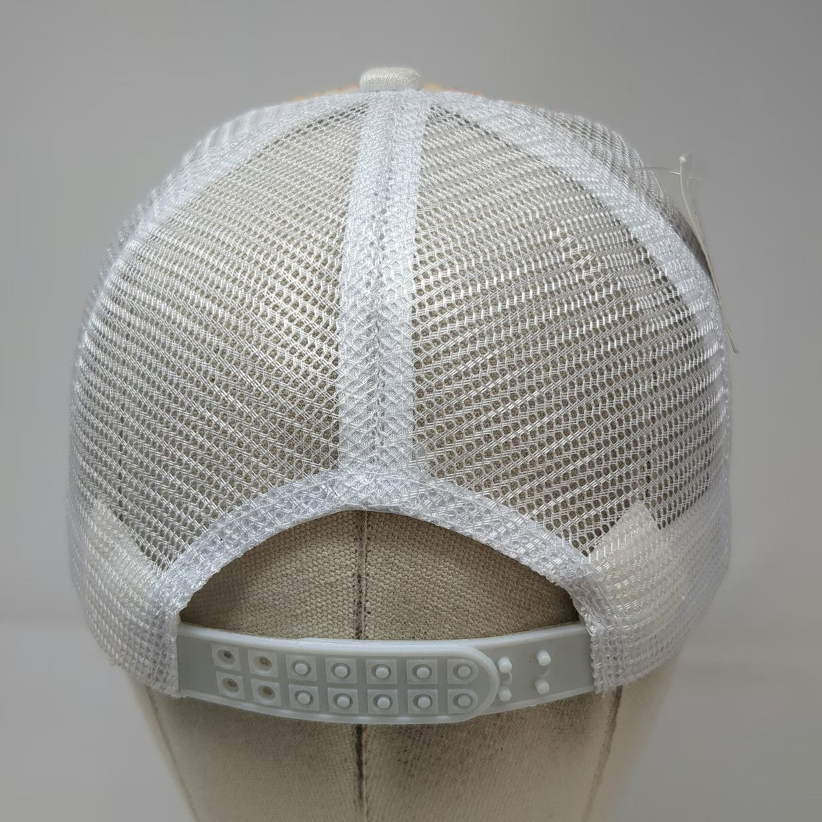 Trucker Hat White One Size Iridescent Rhinestones Gems Mesh Back Snapback Bling