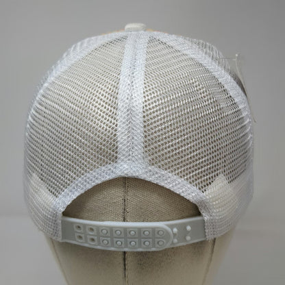 Trucker Hat White One Size Iridescent Rhinestones Gems Mesh Back Snapback Bling