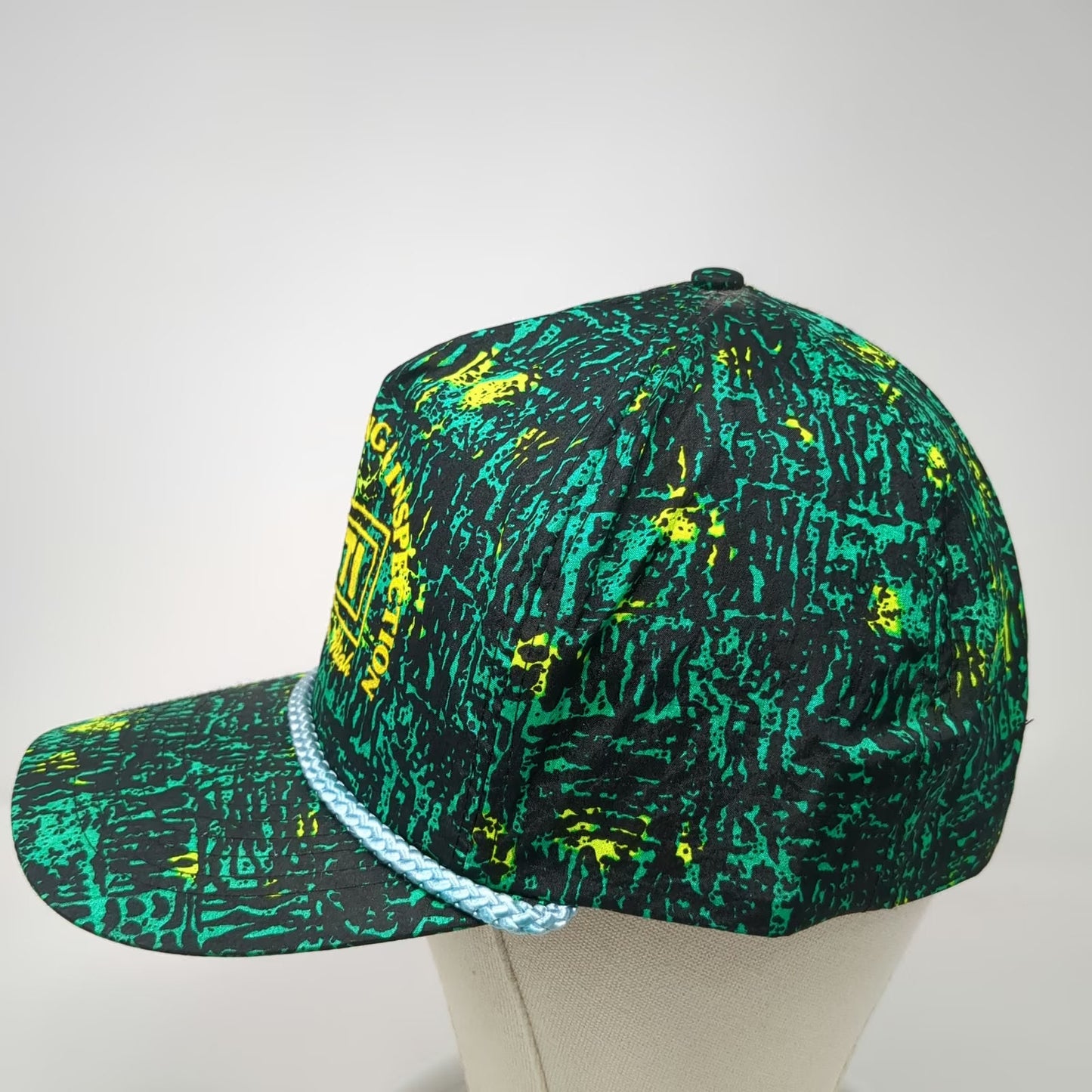 Winner 5 Panel Hat Green Black Yellow Blue Vintage Rope Brim QTI Lindon Utah