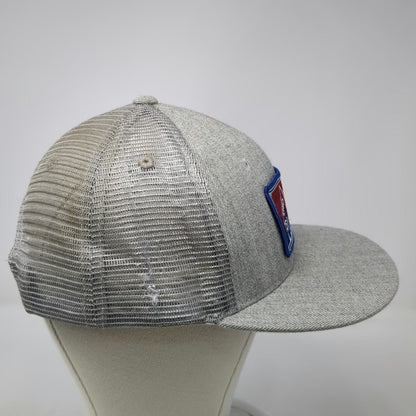 Decky Trucker Hat Gray One Size Sno Planks Mountain Patch Mesh Snapback Logo Cap