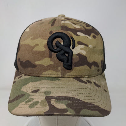 Yupoong Snapback Trucker Hat Camouflage One Size Embroidered Logo Mesh Back