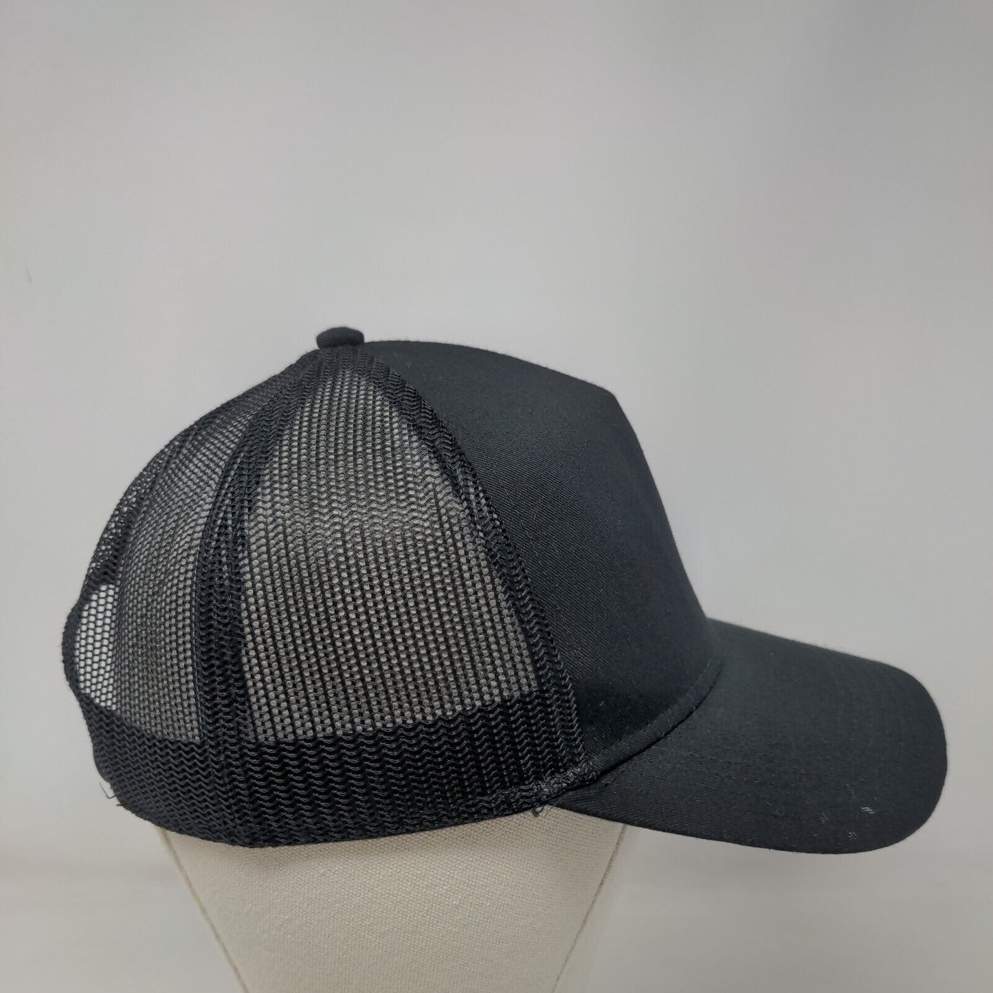 Otto Snapback Mesh Back Trucker Hat Black OSFM Adjustable Solid Blank