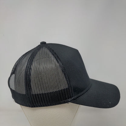 Otto Snapback Mesh Back Trucker Hat Black OSFM Adjustable Solid Blank