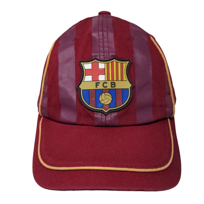 FC Barcelona Slideback Hat Red Striped OSFA Embroidered Logo Adjustable