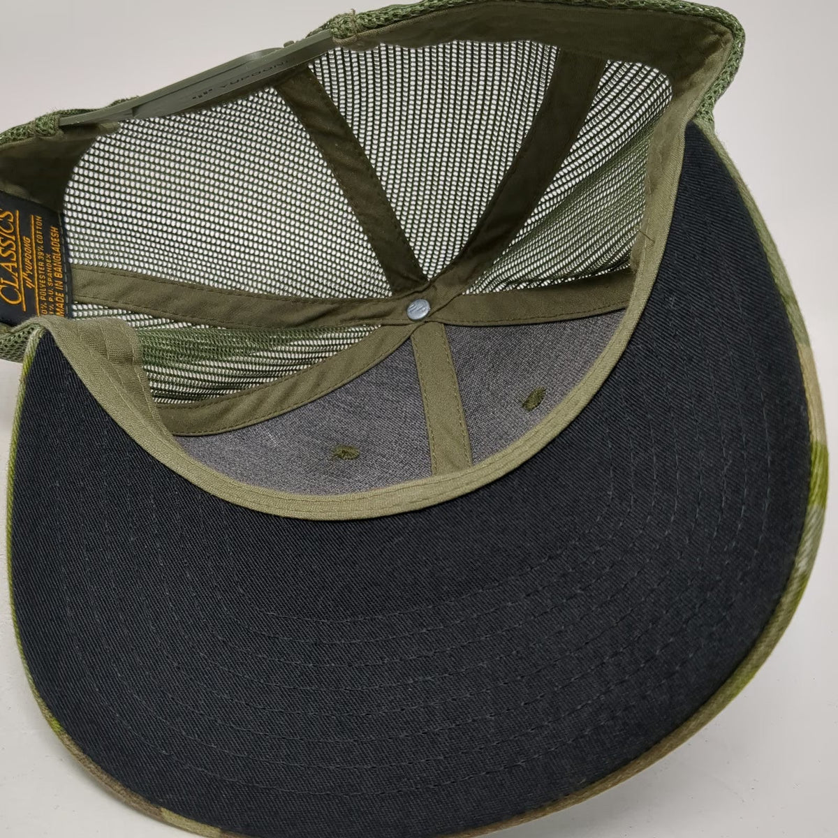 Yupoong Trucker Hat Green Camo One Size Mesh Snapback Quality Laminators