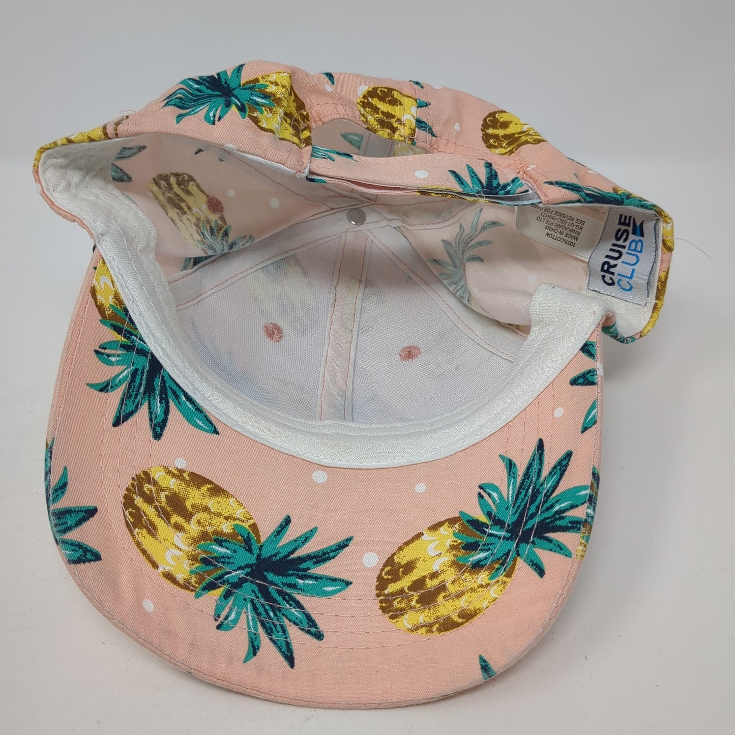 Cruise Club Strapback Baseball Cap Multicolor OS Adjustable Pineapple Print