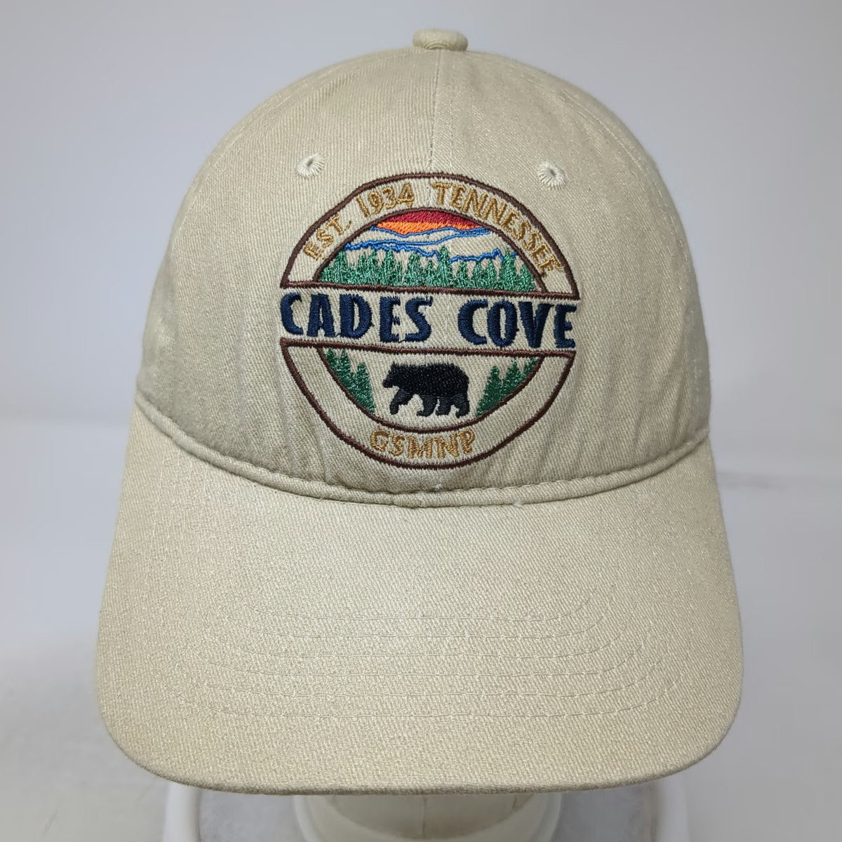 Great Destinations Apparel Baseball Cap Beige One Size Cades Cove Tennessee Hat